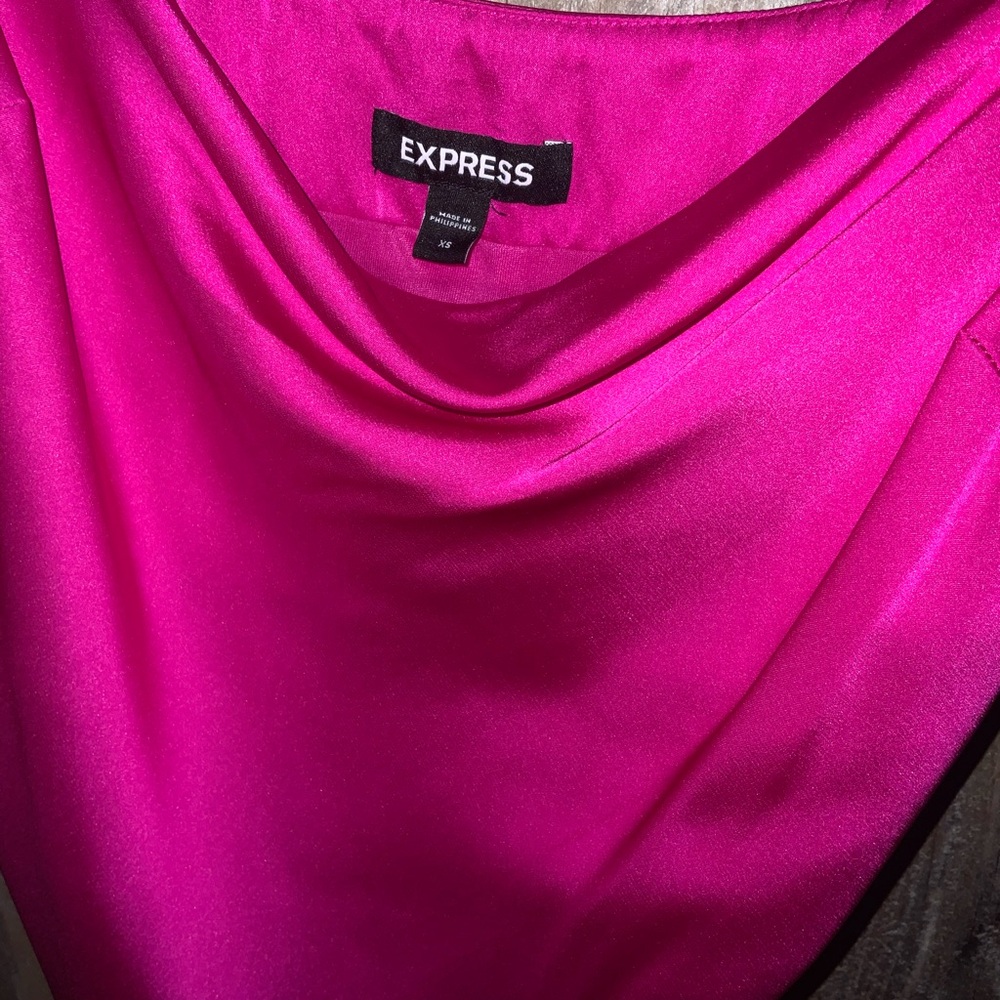 Express Sleeveless Maxi with slit  Fuchsia Dress - Picture 4 of 4